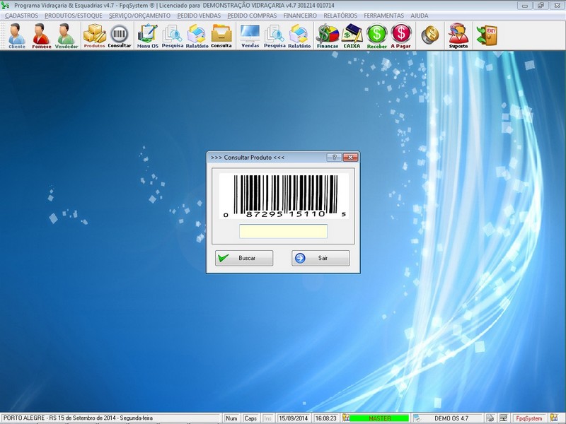 TELA DO PROGRAMA OS VIDRA�ARIA 4.7
