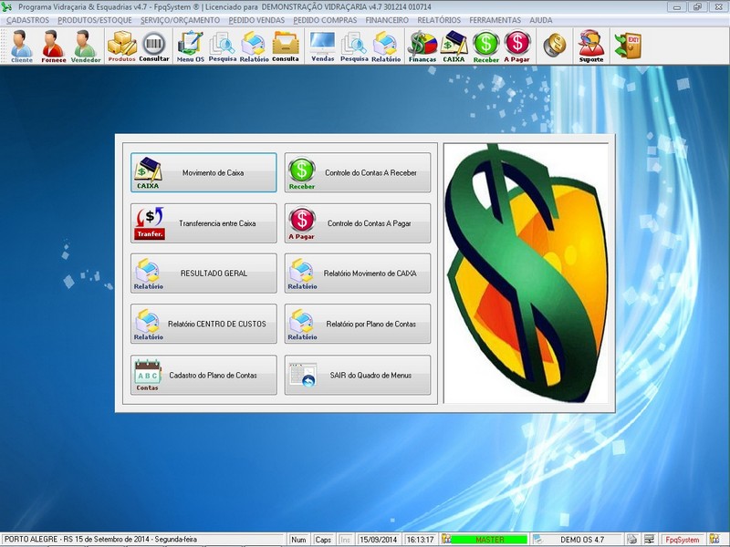 TELA DO PROGRAMA OS VIDRA�ARIA 4.7