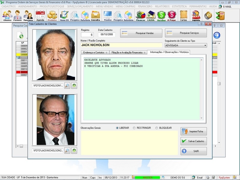 Imagens do Programa Servi�os Gerais v5.6 Plus