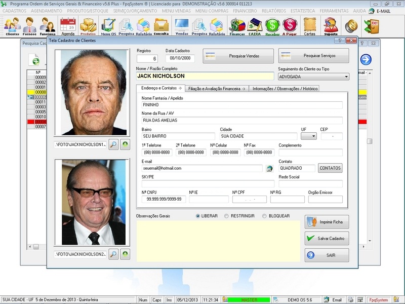 Imagens do Programa Servi�os Gerais v5.6 Plus