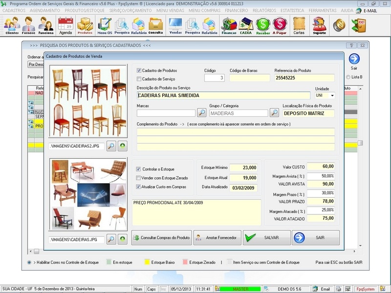 Imagens do Programa Servi�os Gerais v5.6 Plus