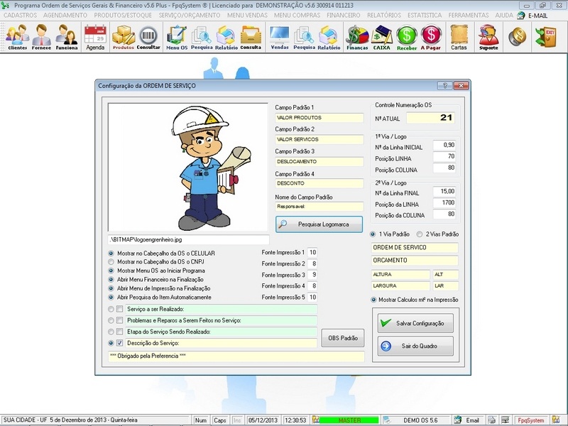 Imagens do Programa Servi�os Gerais v5.6 Plus