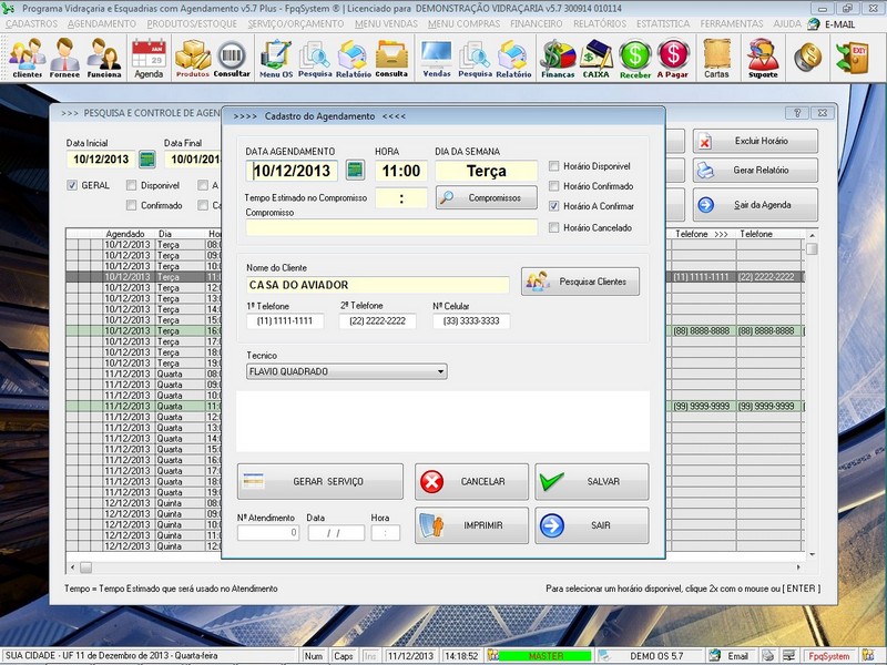 Imagens do Programa Vidra�aria e Esquadria v5.7 Plus