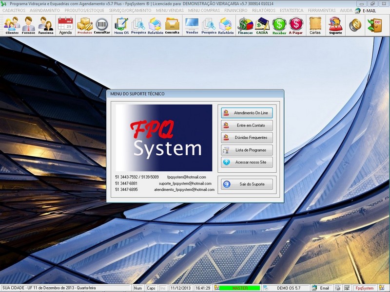 Imagens do Programa Vidra�aria e Esquadria v5.7 Plus