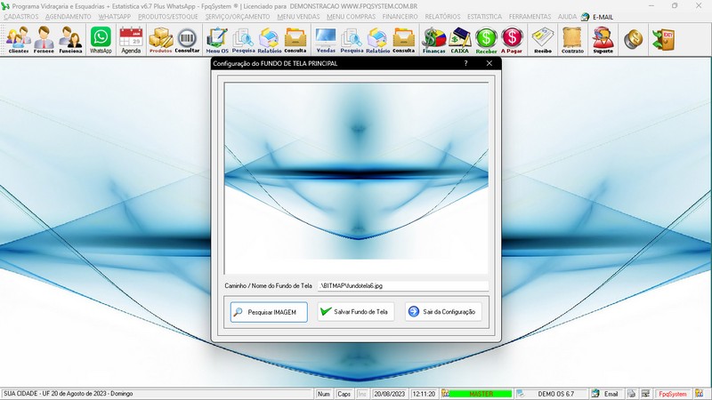 Imagens do Programa Vidra�aria e Esquadria v6.7 Plus