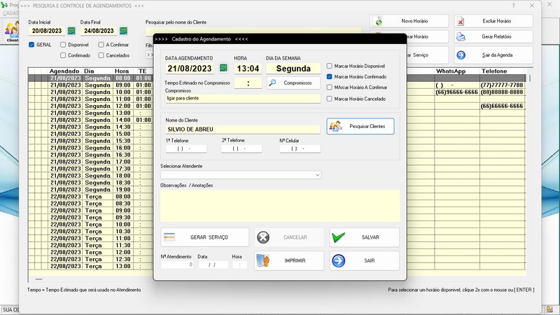 Imagens do Programa Vidra�aria e Esquadria v6.7 Plus
