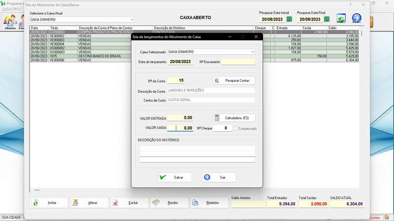 Imagens do Programa Vidra�aria e Esquadria v6.7 Plus