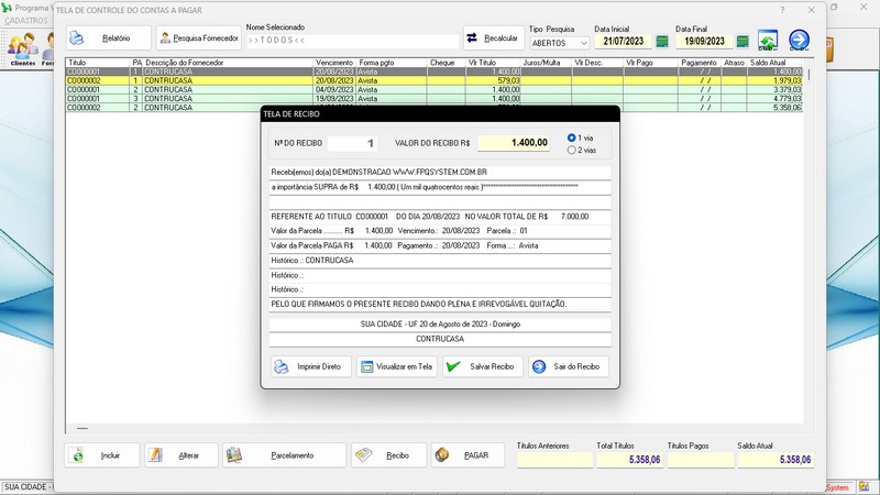 Imagens do Programa Vidra�aria e Esquadria v6.7 Plus