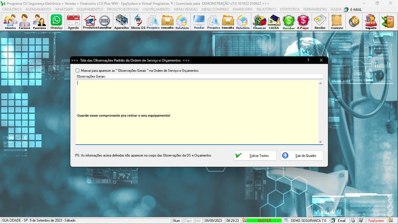 Programa OS Seguran�a Eletr�nica  7.0 Plus