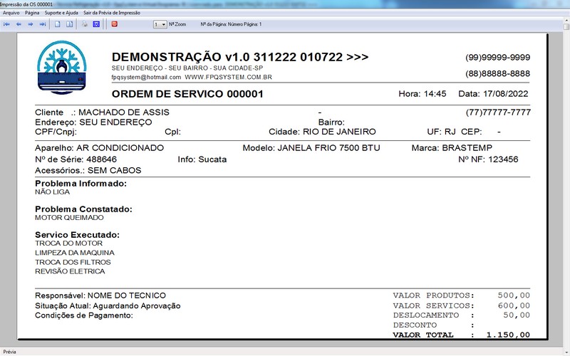 Programa OS Assist�ncia T�cnica para Refrigera��o 1.0 Plus