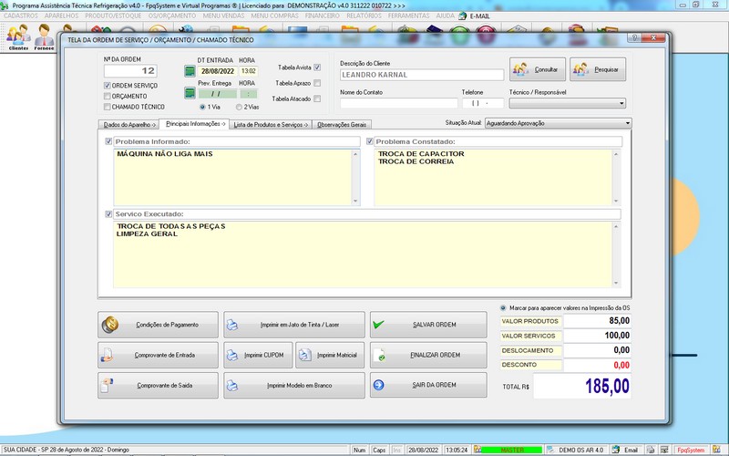 Programa OS Assist�ncia T�cnica para Refrigera��o 4.0 Plus