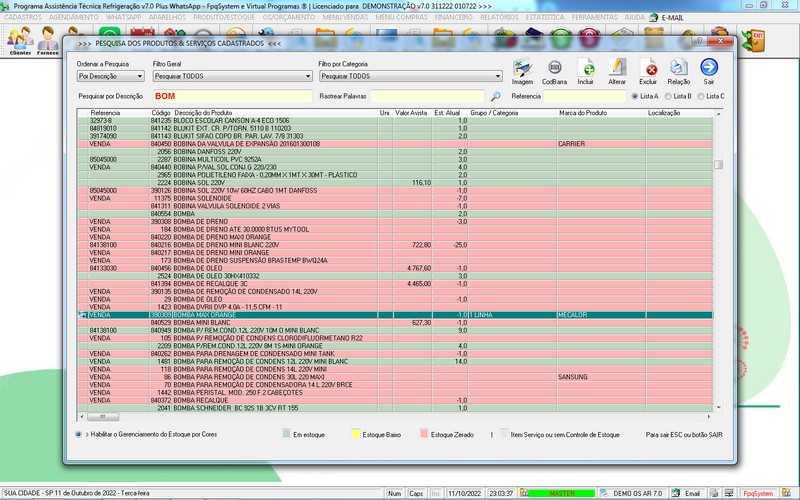 Programa OS Assist�ncia T�cnica para Refrigera��o 7.0 Plus